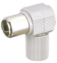 Electro DH Conector Antena coaxial de 13 mm Macho acodado Color Blanco. 10.537/BL/BT 8430552069767
