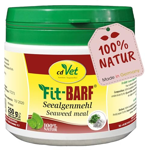 Fit-Barf Algenmehl für Hunde & Katzen, 250g - Natürliche Quelle für Mineralstoffe & Vitamine