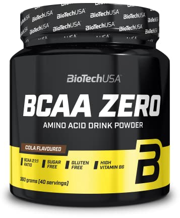 BioTechUSA BCAA Zero - Essentielles Aminosäurepulver | 6g BCAA mit Instant L-Leucin | Vegan | Zuckerfrei, Laktosefrei, Glutenfrei, 360 g, Cola