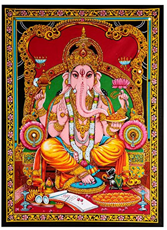 Rajrang Wandteppich mit „Rajasthan to You – Mandala“ -Wandteppich, Ombre-Tischdecke, Strandtuch, groß, Heimdekor, Textil, Ganesh 1, Poster