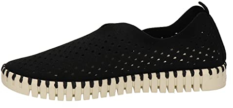 Ilse Jacobsen HORNBÆK | Flache Damen-Schuhe | Slip-On Sneaker mit Recyceltem Mikrofaser-Material und Rutschfester Natur-Gummisohle | Tulip3275 | Leicht Atmungsaktiv Umweltfreundlich | Schwarz | 41