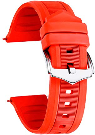 BINLUN Bracelet de Montre en Silicone Sport Remplacement Bracelet en Caoutchouc Homme/Femme(Blanc/Rouge/Noir/Bleu/Orange/Vert/Gris) (12mm/14mm/16mm/18mm/19mm/20mm/21mm/22mm/24mm)