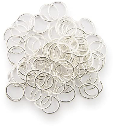 WEBandBUY Binderinge/Jump Rings 10mm Durchmesser Farbe Silber 15g ca.80 STK