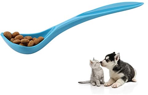 Pet Long Handle Spoon Plastic Special Curved Dog Cat Can Tin Spoon Food Mixing Spoon