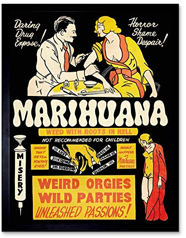 Wee Blue Coo Propaganda Political Drug Abuse Marijuana Weed Weird Art Print Framed Poster Wall Decor Kunstdruck Poster Wand-Dekor-12X16 Zoll