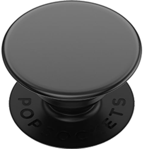 PopSockets: PopGrip Expanding Stand and Grip with a Swappable Top for Phones & Tablets - Black Aluminum