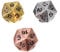 Tutoy 3Pcs Solid Metal D20 Polyhedral Dice Set Bright Kupfer Chrome Silver Gold D & D