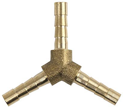 sourcing map Raccord Tuyau 4mm en Y Laiton Cannelé Connecteur 3 Voies Adaptateur Eau Huile Air