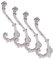 CRAFTSMAN ROAD Wandhaken aus Gusseisen, Antik-Weiß, 4 Stück - rustikal, Landhausstil, Shabby Chic, französischer Landhausstil | ideal für Mäntel, Taschen, Handtücher, Hüte | französischer Stil