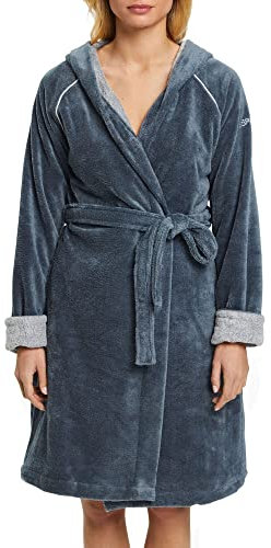 ESPRIT Bademantel aus Velours , Grey , XL