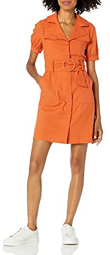 KENDALL + KYLIE Women's Safari Jacket Dress, Tangerine, 8-10