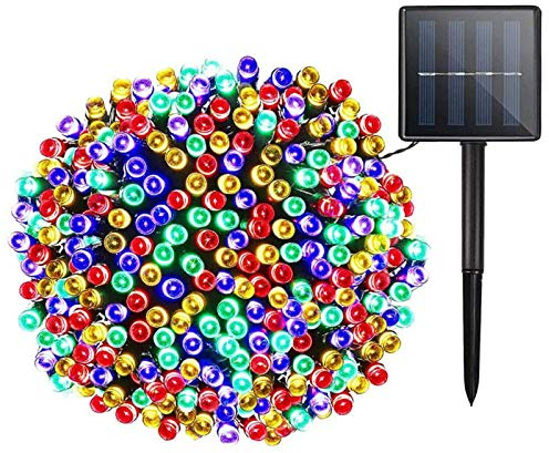 Lamker LED Lichterketten Solar Außen Bunt 30M 300er LEDs Lichterkette Wasserdicht Grünes Kabel 8 Modi Dimmbar Solarlichterkette für Garten Terrasse Balkon Tor Hof Hochzeit Beleuchtung Deko