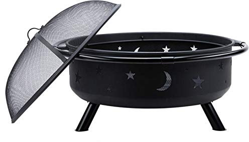 Braciere da Esterno Giardino Esterno BBQ Patio in Metallo Binfin Bird Bowl with Spark Protection Maglia, Extra Include Poker E Copertura, 76 Cm / 30 Pollici