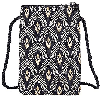 Signare Mini sac à bandoulière pour téléphone portable, sac à main pour téléphone portable, sac à main pour téléphone, sac pour smartphone (art déco - luxor)