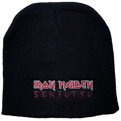 Razamataz Iron Maiden Mütze Beanie Senjutsu Band Logo Nue offiziell Schwarz Jersey