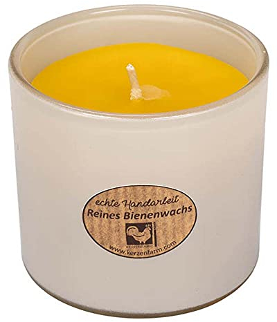 Kerzenfarm Hahn Kerze im Trendglas, elfenbein