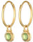 Elli Ohrringe Damen Creolen Anhänger Grün mit Peridot Edelstein in 925 Sterling Silber vergoldet