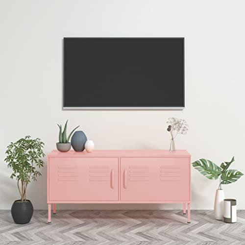 SKM Meuble TV Rose 105x35x50 cm Acier-6229