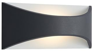 Lindby LED Wandleuchte außen Mathea (Modern) in Schwarz aus Aluminium (1 flammig,) - Außenwandleuchten Wandlampe Led Außenlampe Outdoor für Außenwand/Hauswand Haus Terrasse &