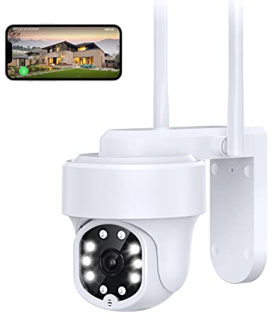 NETVUE WLAN-Überwachungskamera für den Außenbereich, 360°-Ansicht und Zwei-Wege-Audio, Innen- und Bewegungserkennung, Farb-Nachtsicht