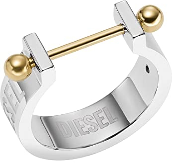 Diesel Ring Für Männer Stahl, Breite: 7mm Silber Edelstahlring, DX1407931