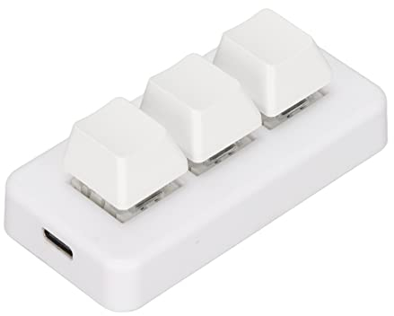 Goshyda Mechanische -Makro-Tastatur, 3 Tasten, USB-Schnittstelle, Mechanische, Programmierbare -Tastenkombination mit Farbiger RGB-Hintergrundbeleuchtung, Copy-Paste-Tastatur