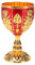 4 Zoll Gold Kelch, Royal Chalice Cup, Metall Vintage Kelch Cup Wein Likör Cup Schnapsglas Retro Unzerbrechlicher Cocktailbecher Anbetungs-Buddha-Champagnerbecher für Partys(Goldrot)