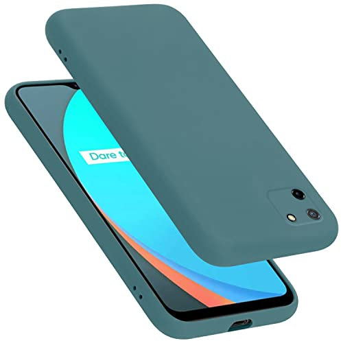 Cadorabo Hülle kompatibel mit Realme C11 2020 Hülle Silikon Handyhülle für C11 2020 Case aus flüssigem Silikon- Kratzfeste und stoßfeste dünne TPU Schutzhülle - Liquid GRÜN