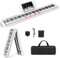 RELAX4LIFE Pianoforte Digitale Portatile con 88/61 Tasti Illuminati, Custodia, Leggio, Modalità di Insegnamento,MP3/USB/MIDI/Bluetooth (88 TASTI, MODELLO 1-BIANCO)