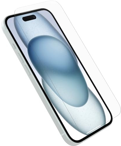 OtterBox Glass Screen Protector for iPhone 15, Tempered Glass, Scratch Protection, Drop Defense for Shatter Protection, No Retail Packaging