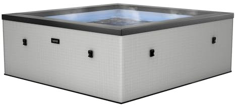 Wave Garda 6 Person Eco Foam Hot Tub | Portable Outdoor Spa with Rapid Heating | Durable PVC Material | Easy Setup | Ideal for Garden and Patio Relaxation | Graphite Grey