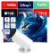 HY300 PRO Bedroom Projector with WiFi and Bluetooth, 4K Support Smart Portable Projector Auto Keystone, Air Mouse Remote, Voice Control, 180 Degree Rotation, Home Video Magic Proyector Android 11