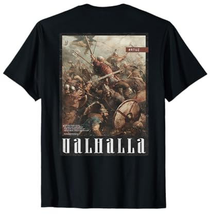 Valhalla Odin Thor Runen Viking Helm Backprint Wikinger T-Shirt
