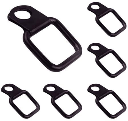 6 Stück D-Ring Zurrösen, D-Ringe Edelstahl, Zurröse,klappbare Zurrhaken aus stabilem schwarzem Edelstahl zur LKW-, Kajak- und Anhänger-Ladungssicherung