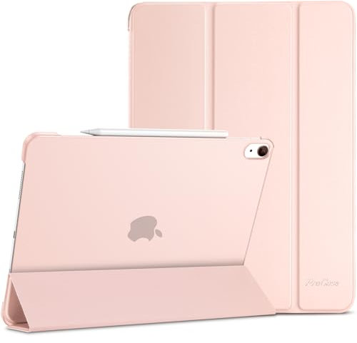 ProCase Coque pour iPad Air 13 Pouces (M3) 2025/(M2) 2024, Housse Étui de Protection, Veille/Réveil Automatique -Rose Clair