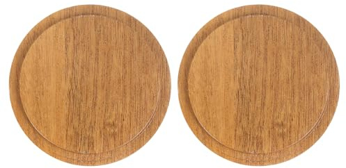 Sourcing Map Bamboo Tea Glass Cup Cover - 2.91 Inch, 2Pcs Wooden Sealed Lid for Coffee Mugs & Drink Cups