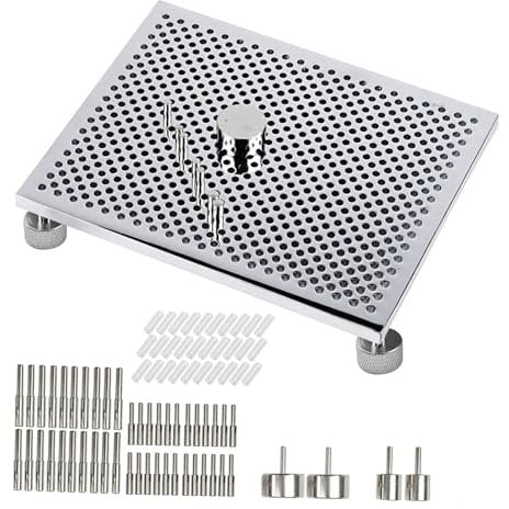 rockible Wire Bending Jig Bending Board 30 Metal Pegs Compact Components Beading Wire Winding Tool Wire Wrapping Supplies for Enthusias Bracelet Beading Tools Ring Making Jig