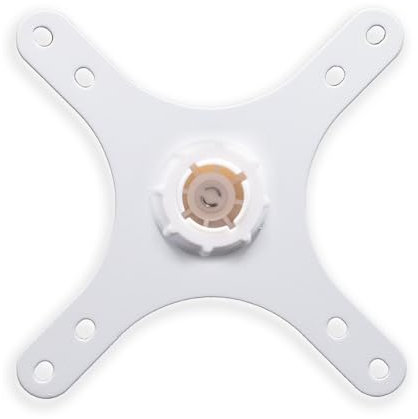 Kado Portable Monitor Stand Mounting Adapter Bracket Plate White, Wall Mount Arm Mount 17mm Ball Head to 100x100mm 75x75mm Universal, Tripod Camera Stand for Desktop Monitor Portrait/Landscape Mode