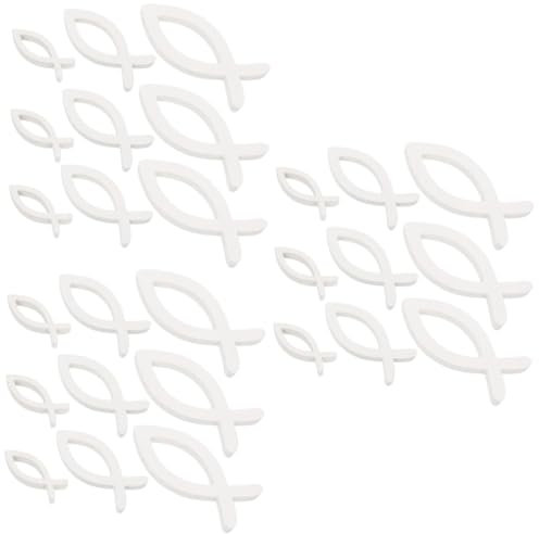 PRETYZOOM 27 STK Ornamente Zum Thema Nautische Badezimmerdekoration Strand-wanddekoration Skulptur Im Strandstil Paar Liebhaber Fisch Nautische Dekorationen Weiß Buchsbaum