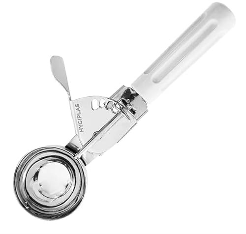 Hygiplas Ice Cream Scoop White 50ml - Portion Control, Diswasher Safe HT783 | Portion control design helps manage commercial ingredient costs and ensures consistent serving sizes.