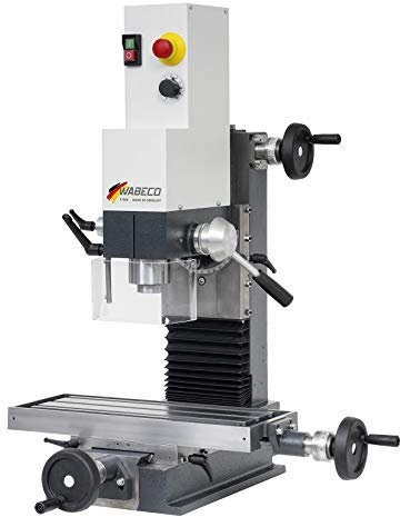 WABECO Fräsmaschine F1210 SK30 mit Kugelrollspindeln XYZ-Achse 1,4 kW Arbeitstisch 700x180 mm Made in Germany