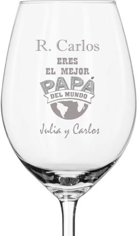 Copa de Vino Personalizada - Copa de Cristal Grabada para Vino con el Nombre o Texto que quieras - Copa para papá. Dia del padre