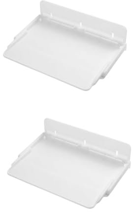 Vaguelly 2pcs Folding Bedside Shelf Bedside Storage Plastic Organizer Night Stand Tray Home Decor
