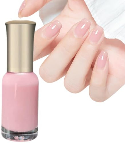Translucent & Nude Pink Jelly Nail Polish - Quick Dry, Long Lasting French Manicure - No Baking Needed