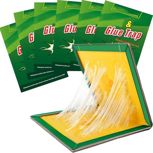 6 Stück Klebefallen, Klebefalle Heimchenfalle,Kakerlakenfallen, Ungeziefer Falle, Stark Klebrig