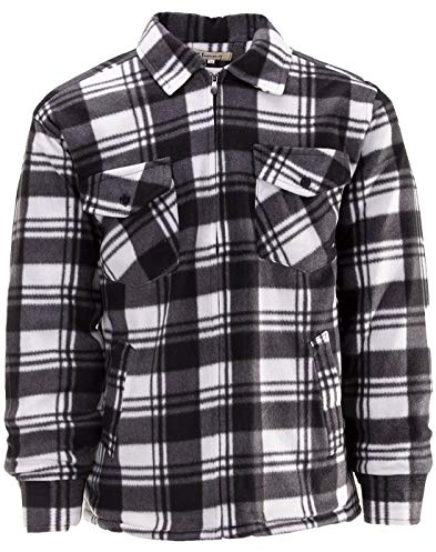 Hoang Thermojacke Herren Holzfällerjacke Hemdjacke Flanell Jacke Arbeitsjacke Kariert Gefüttert