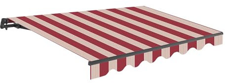 Wasabi - Toldo Retráctil Exterior 300x250cm Beige y Granate Poliéster – Lona Protección Solar UV - Estructura de Aluminio Antracita – Manivela Incluida – Manual Enrollable Terraza Jardín Balcón