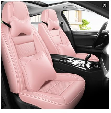 DELPOS Sitzbezüge Auto Autositzbezüge Universal Set für FIAT 500 Punto 500L 500X Auto Zubehör, Rosa