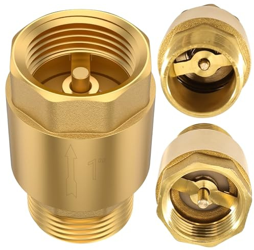 XSHAO® Rückschlagventil 1 Zoll Messing, Rückflussverhinderer DN25 Rückschlagventil 1 Zoll AG zu IG für Rückschlagventil Waschmaschine Pumpe Garten Fass