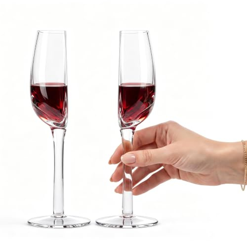 Lot de 2 demi-verres à vin amusants avec manche long, verres à vin rouge, blanc, champagne, cadeau amusant pour les amateurs de vin, décoration de fête, mariage, anniversaire, Noël